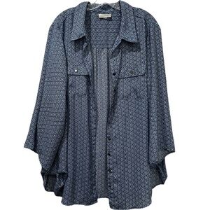 Dressbarn 2X Blue Button Down Shirt Y3